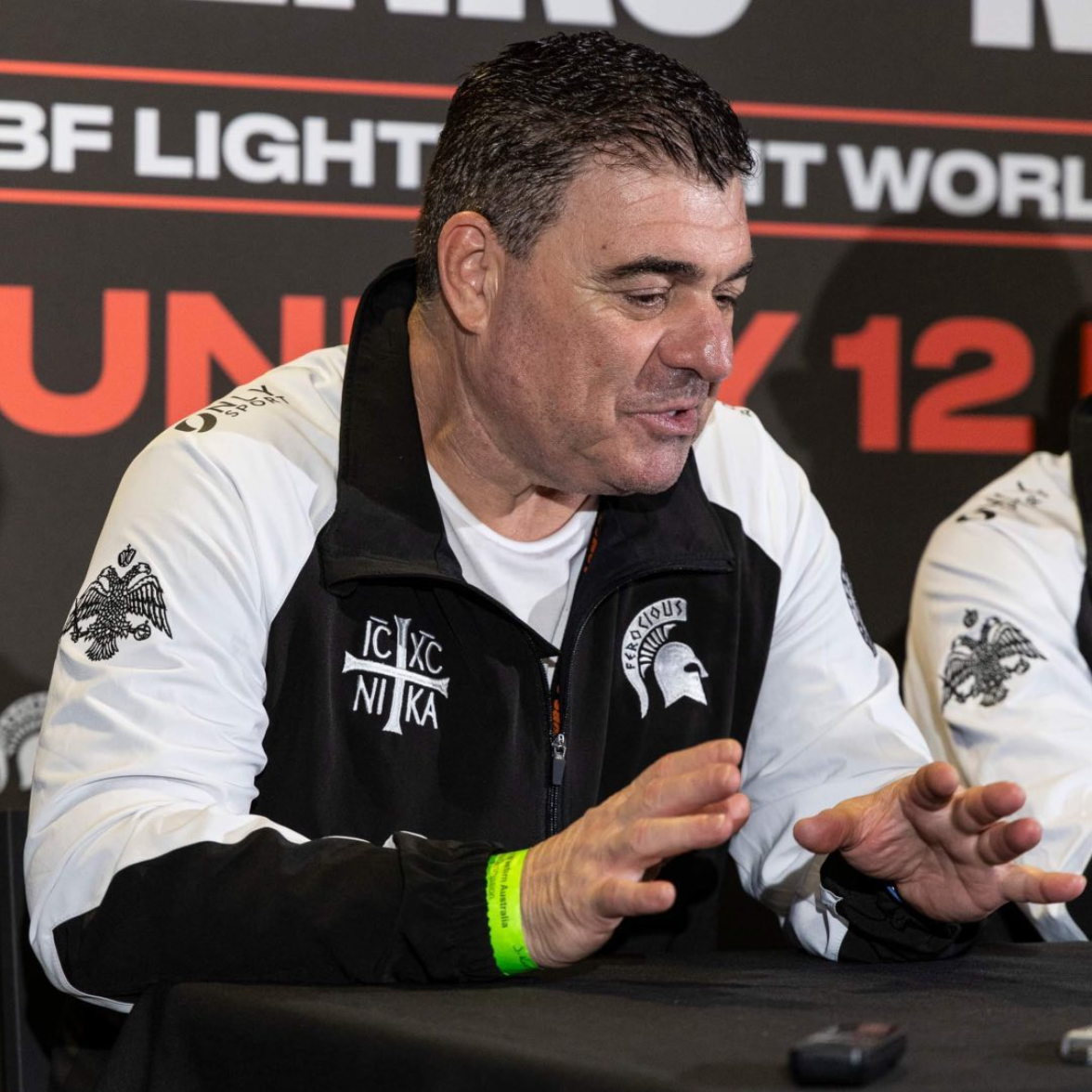 Jim Kambosos at a world title press conference